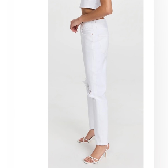 AGOLDE 90’s Jeans Mid Rise Loose Fit Vanish White Distressed Size 28 - Picture 12 of 16